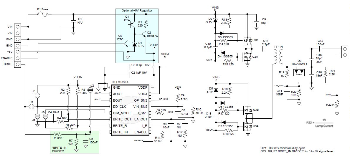 DataSheet LX1691A - Enhanced Multi-Mode CCFL Controller
