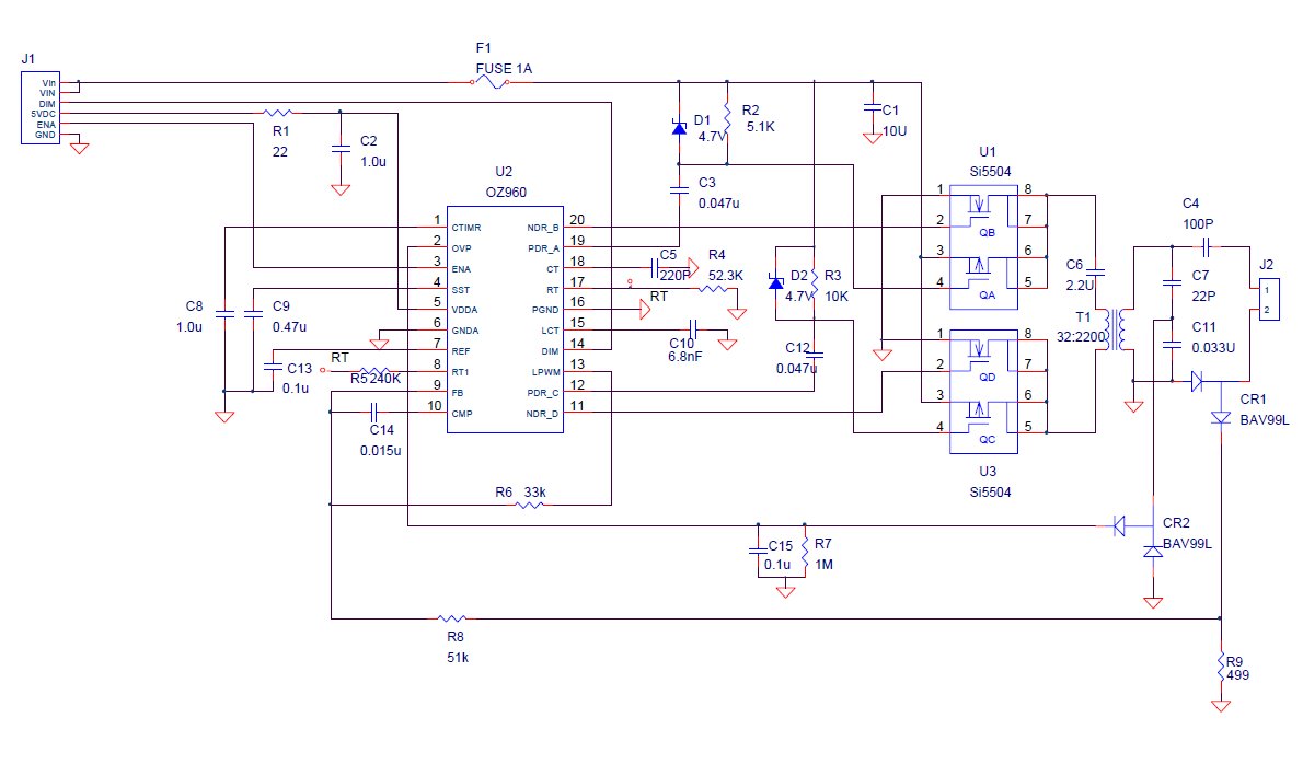 Data Sheet OZ960; OZ960G; OZ960S - Intelligent CCFL Inverter Controller